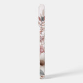 ピンクの赤面を持つBohoフローラ iPhoneケース (左側面)