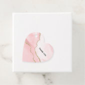 ピンクの赤面アゲートと金ゴールドリボンありがとう フェイバータグ (インサイチュ)