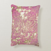 ピンクの赤面アゲートと金ゴールドリボンエレガンス贅沢 アクセントクッション (裏面(縦))