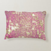 ピンクの赤面アゲートと金ゴールドリボンエレガンス贅沢 アクセントクッション (裏面)
