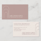 ピンクの赤面アーキテクチャジオメトリインテリア設計者 名刺 (正面/裏面)