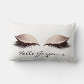 ピンクの赤面ガーリーメイクアップまぶしハローゴス ランバークッション (裏面)