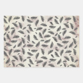 ピンクの赤面キラキラした大理石の羽 ラッピングペーパーシート (正面3)