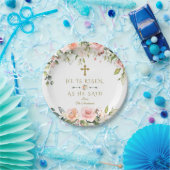 ピンクの赤面クリーム花彼は復活金ゴールドイースター ペーパープレート (パーティー)