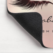 ピンクの赤面グリッター名美しいラッシュメイクアップ マウスパッド (コーナー)