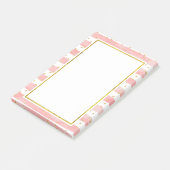 ピンクの赤面ストライプ数 |金ゴールドフェイク紙吹雪 ポストイット (アングル)