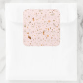 ピンクの赤面テラッツォと金ゴールド銅の斑点 スクエアシール (バッグ)