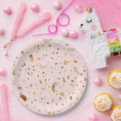 ピンクの赤面テラッツォと金ゴールド銅の斑点 ペーパープレート (パーティー)