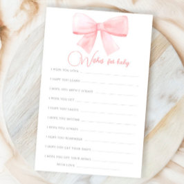 ピンクの赤面バウの願い赤ちゃんシャワーゲーム