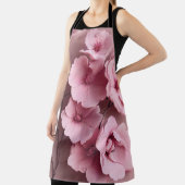 ピンクの赤面バラ審美的フローラルパターン エプロン (インサイチュ)