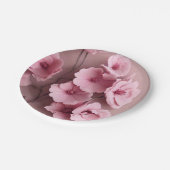 ピンクの赤面バラ審美的フローラルパターン ペーパープレート (アングル)