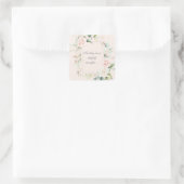 ピンクの赤面フローラが後に幸せに スクエアシール (バッグ)