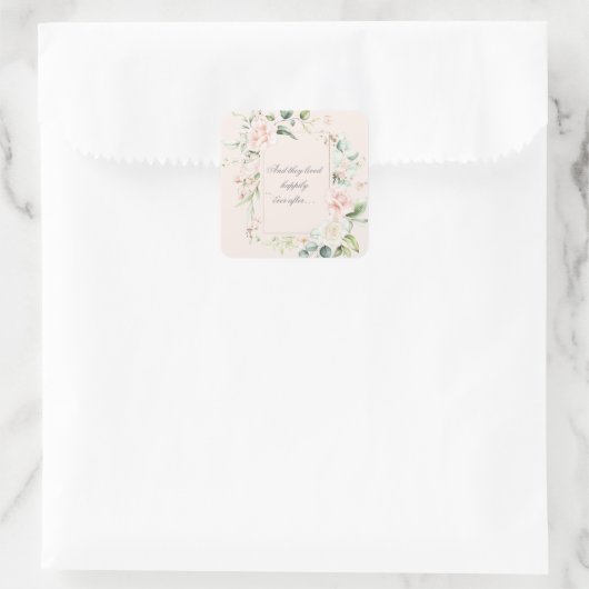 ピンクの赤面フローラが後に幸せに スクエアシール (バッグ)