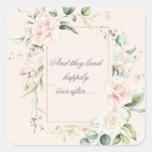 ピンクの赤面フローラが後に幸せに スクエアシール (正面)