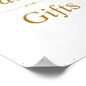 ピンクの赤面フローラカードとギフトサイン ポスター (角)