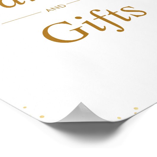 ピンクの赤面フローラカードとギフトサイン ポスター (角)