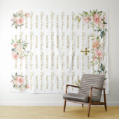 ピンクの赤面フローラステップと繰り返しバプテスマ写真プロップ タペストリー (インサイチュ(横))