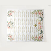 ピンクの赤面フローラステップと繰り返しバプテスマ写真プロップ タペストリー (正面(横))