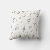 ピンクの赤面フローラデリケートなワイルドフラワーコテージ クッション (裏面)