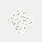 ピンクの赤面フローラデリケートなワイルドフラワーコテージ スタンダードカクテルナプキン (角)