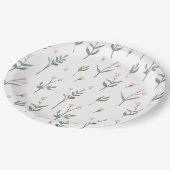 ピンクの赤面フローラデリケートなワイルドフラワーコテージ ペーパープレート (アングル)