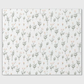 ピンクの赤面フローラデリケートなワイルドフラワーコテージ ラッピングペーパー (フラット)