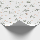 ピンクの赤面フローラデリケートなワイルドフラワーコテージ ラッピングペーパー (角)