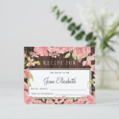 ピンクの赤面フローラ素朴な花嫁はレシピカード (スタンド正面)