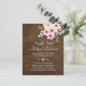 ピンクの赤面フローラ緑の結婚式は予算を招く (スタンド正面)