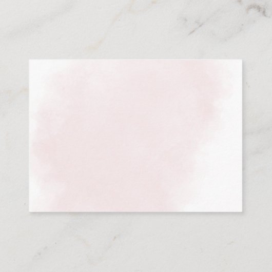 ピンクの赤面フローラ赤ちゃんシャワー予約リクエスト エンクロージャーカード (裏面)