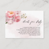 ピンクの赤面フローラ赤ちゃんシャワー予約リクエスト エンクロージャーカード (正面)