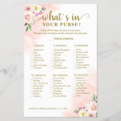 ピンクの赤面フローラ金ゴールドあなたの財布のゲームの中にあるものを チラシ (正面)