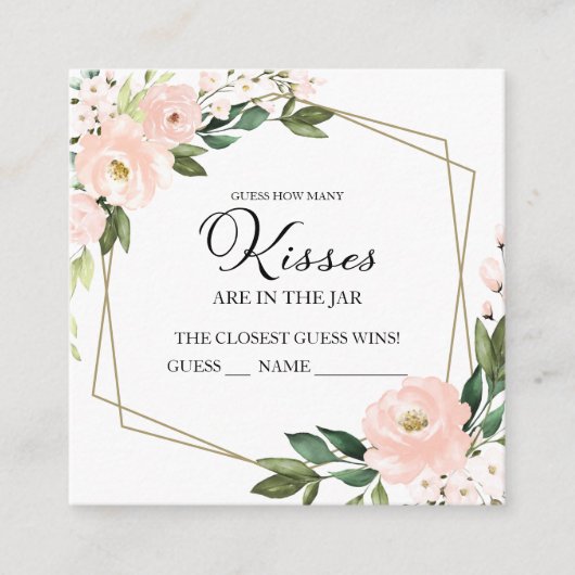 ピンクの赤面幾何学的な推測キスカードの数 エンクロージャーカード (正面)