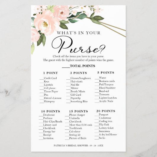 ピンクの赤面幾何学財布ゲームの内容 チラシ (正面)