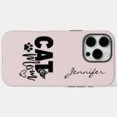 ピンクの赤面猫ママiPhone Case-Mate iPhoneケース (裏面 (横))