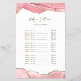 ピンクの赤面瑪瑙の価格表フライヤー チラシ