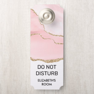 ピンクの赤面瑪瑙の水色を乱さない ドアノブサイン