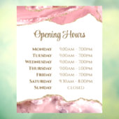 ピンクの赤面瑪瑙の開館時間ウィンドウにしがみつく ウィンドウサイン (シート3)