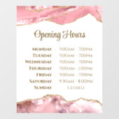 ピンクの赤面瑪瑙の開館時間ウィンドウにしがみつく ウィンドウサイン (シート)