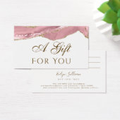 ピンクの赤面瑪瑙ギフトカード (デスク)