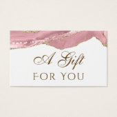 ピンクの赤面瑪瑙ギフトカード (正面)