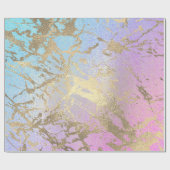 ピンクの赤面絵画ズピグラデーションンクの金ゴールドマーブルシャイニー ラッピングペーパー (フラット)