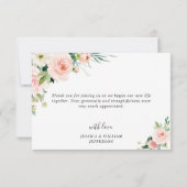 ピンクの赤面花の緑のフローラ サンキューカード (裏面)