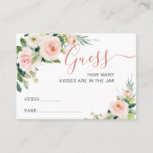 ピンクの赤面花はゲームのカードの数を推測 名刺 (正面)