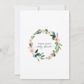 ピンクの赤面花バーチャルベビーシャワーbyメール 招待状 (裏面)