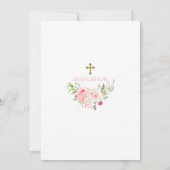 ピンクの赤面花金ゴールドグリッターフレーム献身 招待状 (裏面)