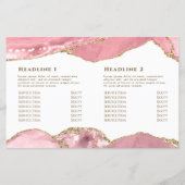 ピンクの赤面重ね2折パンフレット (裏面)