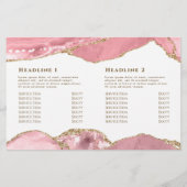 ピンクの赤面重ね2折パンフレット (裏面)