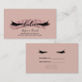 ピンクの赤面&バラ金ゴールドまつげ友人を参照 紹介カード (正面/裏面)