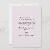 ピンクの超音波写真ありがとうベビーの視点 サンキューカード (裏面)